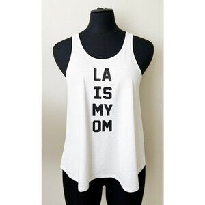 Alo Yoga "LA IS MY OM" white graphic tank- Size: Small NWOT
